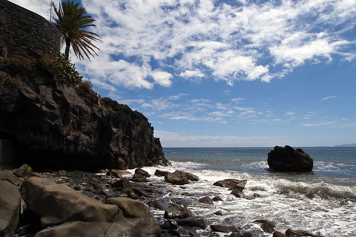 Madeira, roca, aerosol, Costa