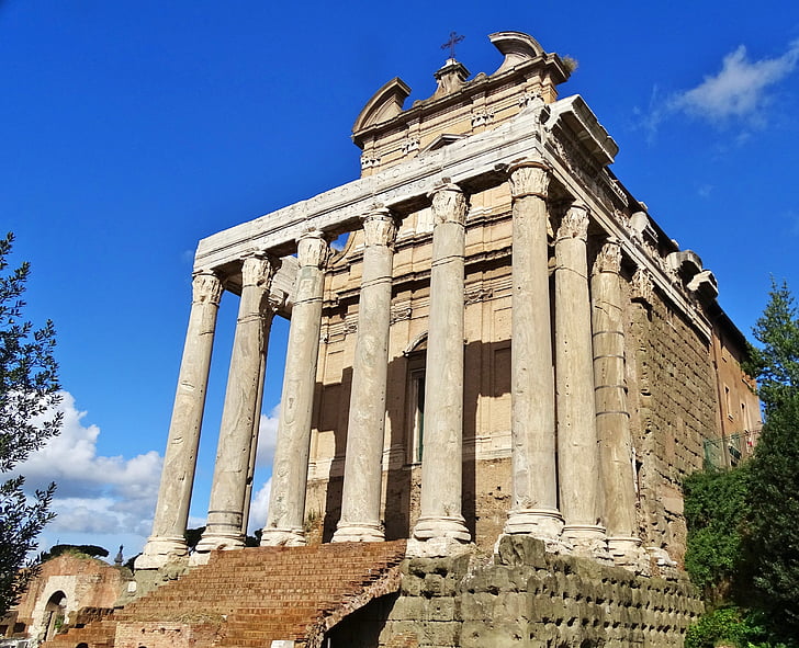 Italija, Roma, pastatas, antikvariniai, kolonų, Romos, paminklas