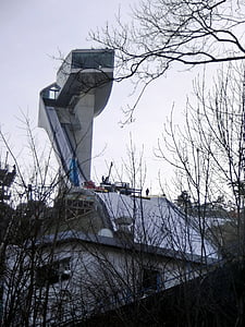 skakalnico, Bergisel, Innsbruck, pozimi, smučarskih skokih, Alpski, sneg