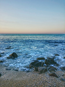 Austrálie, pláž, Já?, oceán, Západ slunce