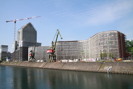 port, Duisburg, Tyskland, elvebredden
