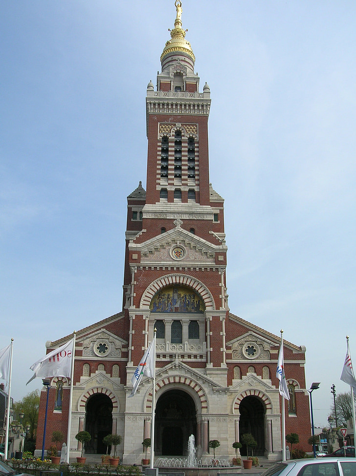 Igreja, arquitectura, Nossa Senhora de brébières, Albert, soma, grande guerra, 1916