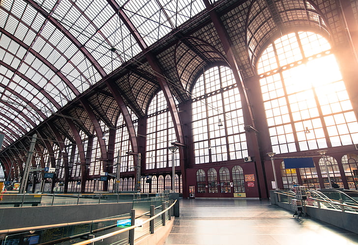 Anvers, station, Gare centrale, ville, Belgique, voyage, bâtiment