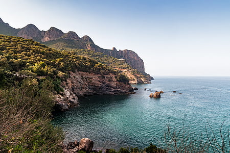 bejaia, Mediterrâneo, Argélia, reservado (a), Costa, céu, azul