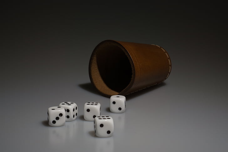 Cube, shaker, spille, gesellschaftsspiel, gambling, held og lykke, Dice cup