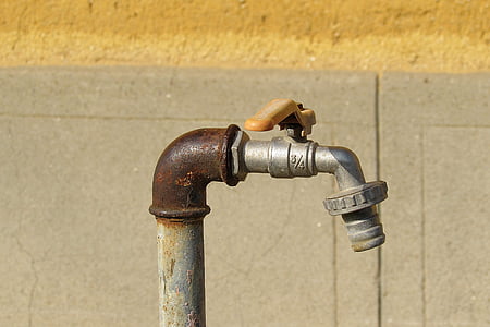 faucet, line, water pipe, oxidized, gland, pipes, irrigation
