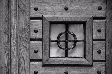 ovi, tšekki, Praha, puinen, oviaukko, edessä, Vintage