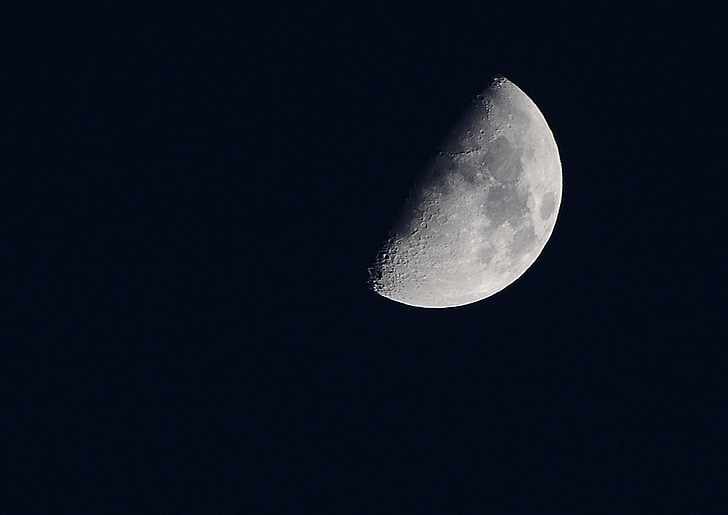 Moon, öö, taevas, Poolkuu, öö foto