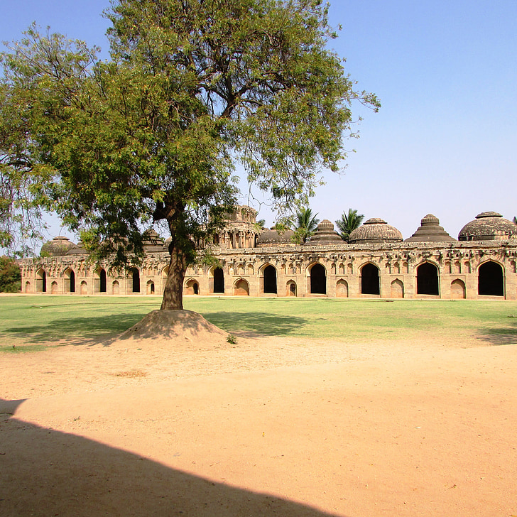 elephants stable, hampi, india, landmark, culture, ruins, old