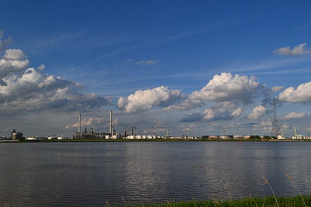 water, Schelde, Antwerpen, België, fabriek, industriële, landschap