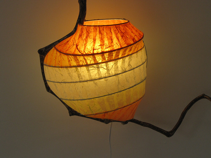 light art, lamp, natural materials