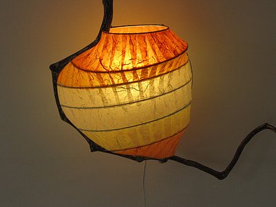 svetelné umenie, lampa, prírodné materiály