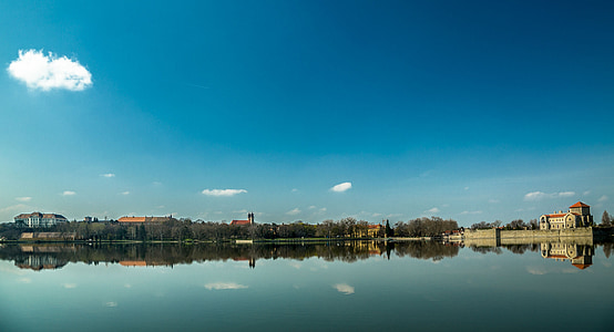 Унгария, езеро, замък, вода, Lakeside, панорама