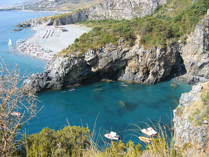 Calabria, San nicola arcella, mer, été, plage, Dim, roches