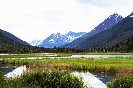 Alaska, berg, landschap, natuur, hemel, schilderachtige, sneeuw