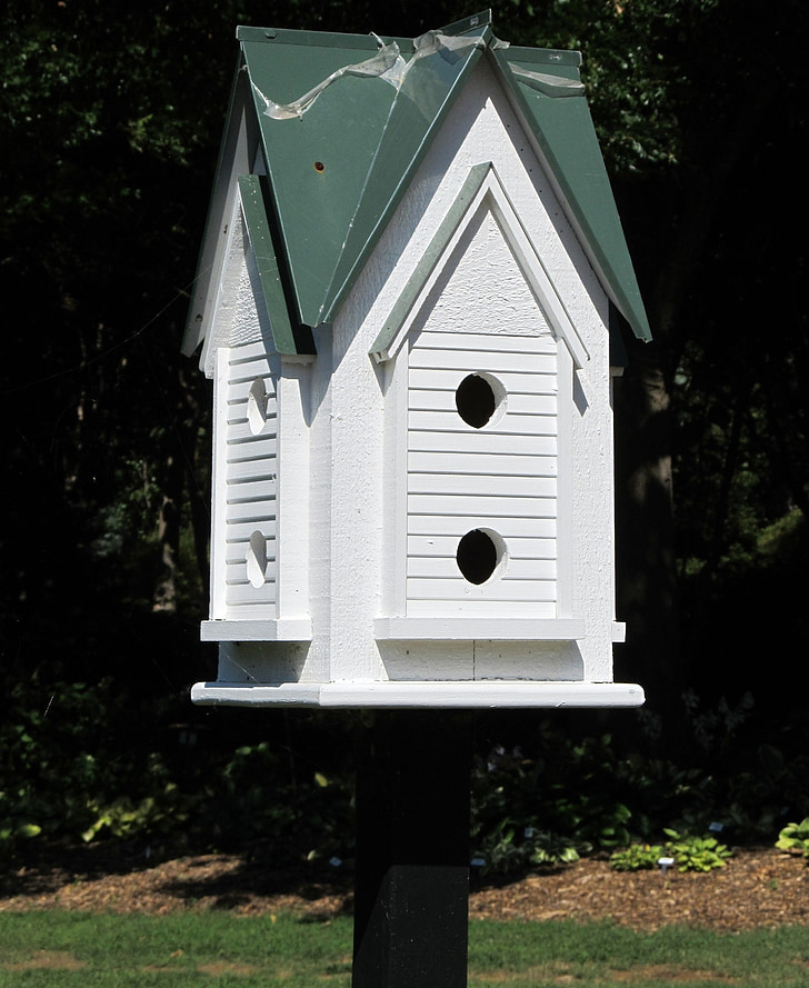 Birdhouse, burung rumah, sarang, putih, burung, rumah burung