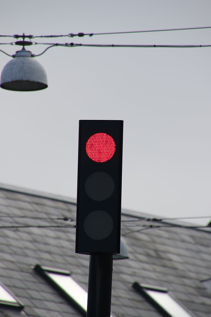 Світлофор, сигнальні лампи, світло, червоний, Зупинити, інформація, трафік
