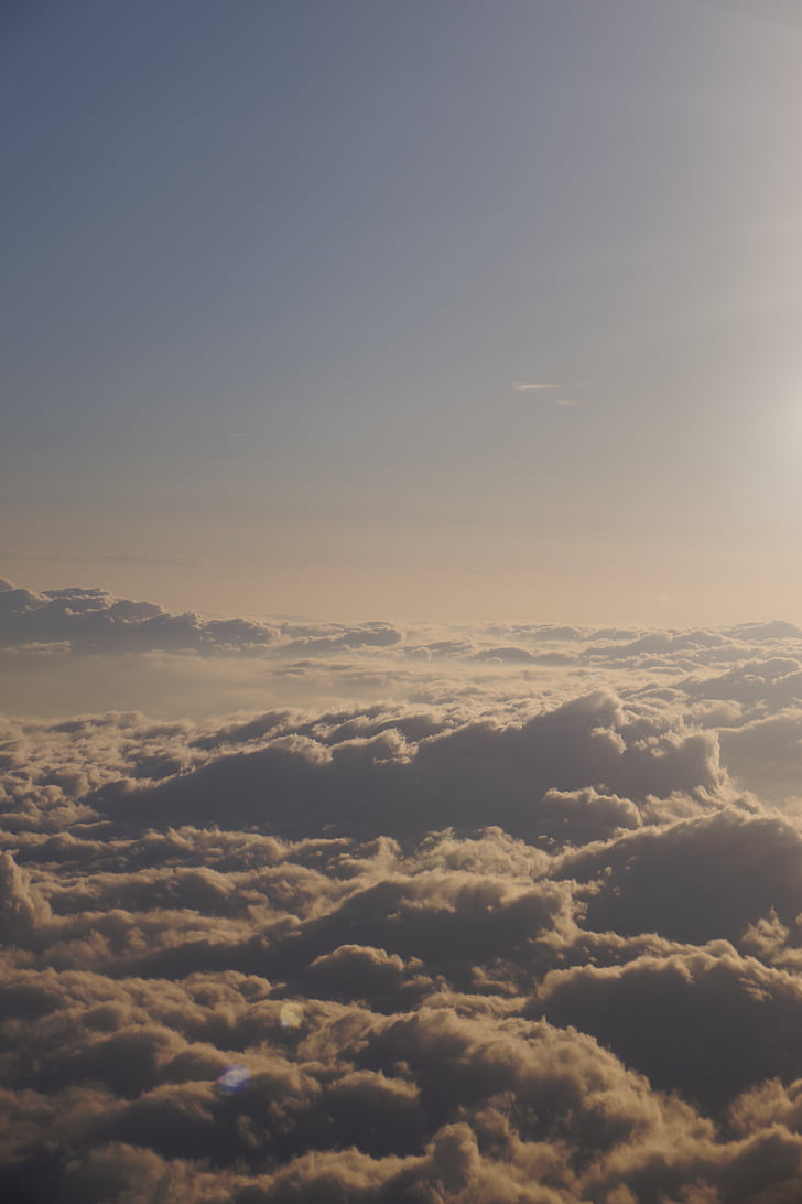 nuotrauka, cumulous, debesys, dangus, iš lėktuvo, Rodyti, Debesis - dangus