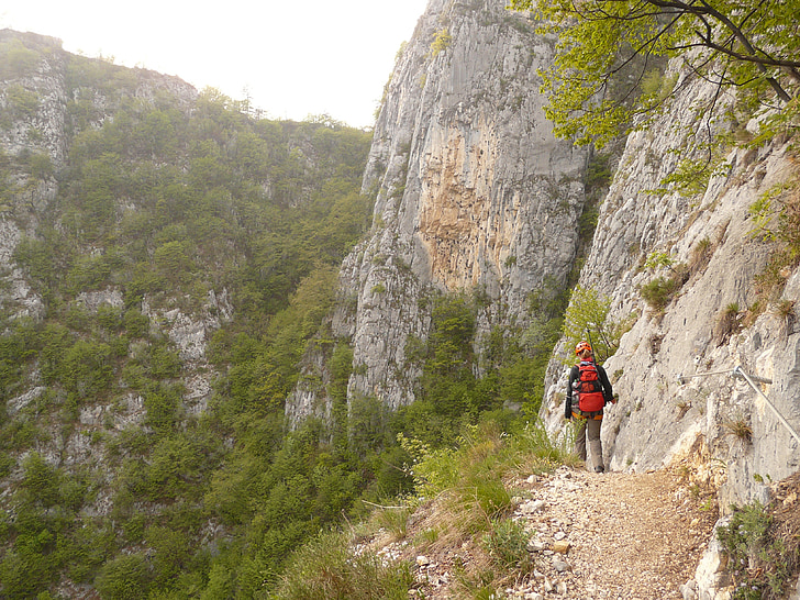 d’escalade, Garda, chute de rock, côté rock, perpendiculaire, raide, bergtour
