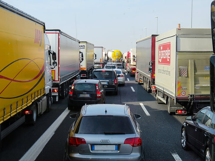 trafik, transport, marmelade, motorvej, Auto, køretøjer, lastbil