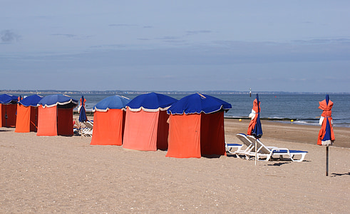 stranden, parasoll, havet, Holiday, sommar, vatten, solen