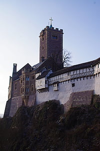 Wartburg замок, Замок, Лицарський замок, середньовіччя, Німеччина, Орієнтир, взимку
