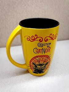 mug, Cúp quốc gia, cà phê, trà, màu vàng, tiếng Pháp, nghệ thuật