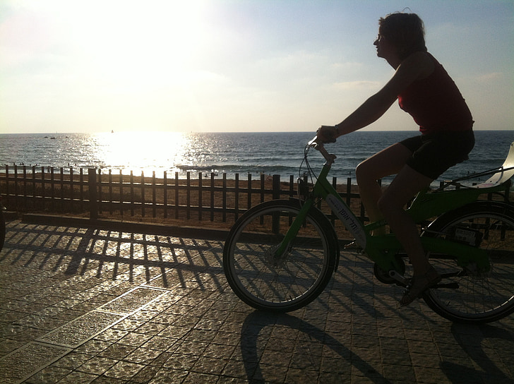 posta de sol, bicicleta, cel, Ciclisme, esports, equitació, emocionant