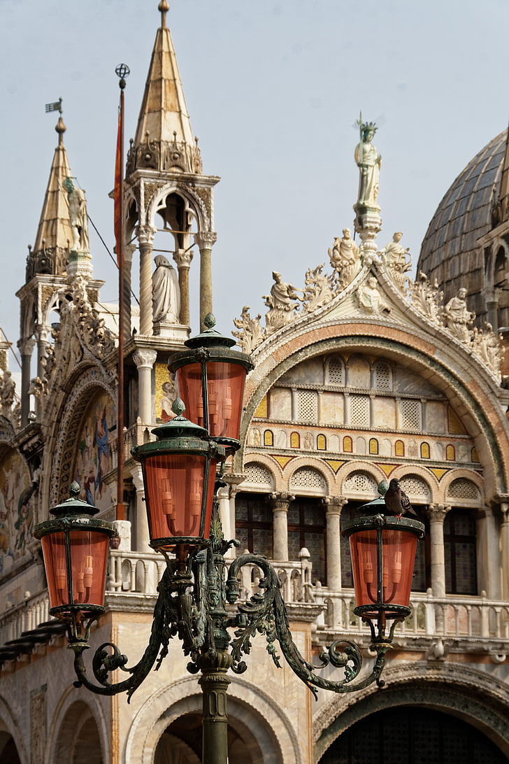 Venedig, Venezia, lykta, Italien, lampan, byggnad, arkitektur