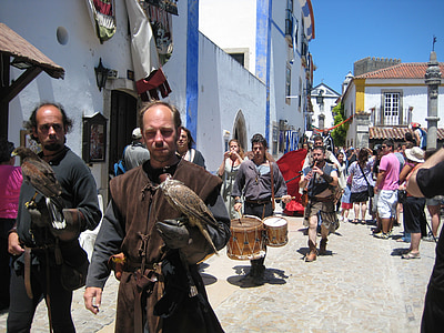 Obidos, abad pertengahan fair, populer, Street