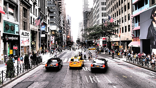 Yellow cab, taksówką, Nowy Jork, drogi, Automatycznie, Stany Zjednoczone Ameryki