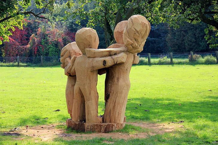 парк, дървен материал, скулптура, хоро, изкуство, танц