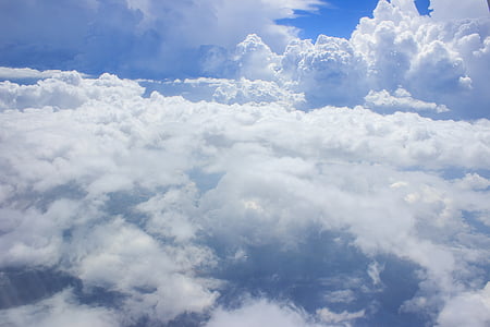 nuvole, pesante, mozzafiato, bianco, cielo, bella, natura