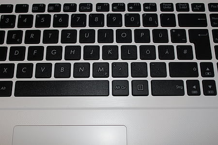 Tastatur, Laptop, Schlüssel, datailaufnahme, Computer-Tastatur, Notebook, weiß