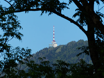 transmission tower, transmitting antenna, mountain, radio, watch tv, gaisberg transmitter, gaisberg