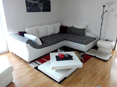 sala d'estar, sala, l'interior de la, panoràmica, decoració, sala d'estar, sofà cantoner