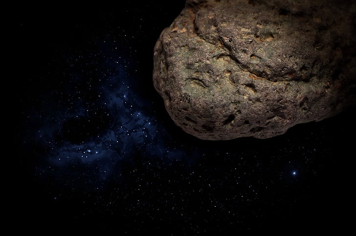 background, wallpaper, blue, dark space, asteroid, comet, universe