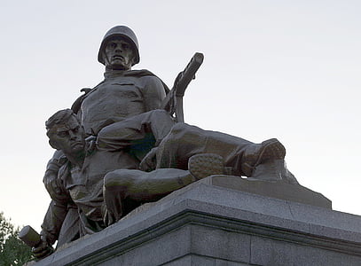 monument, skulptur, soldat, sovjetiske, Russland, den røde armé, Warszawa