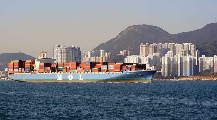 transport, containerskip, Hongkong s en r