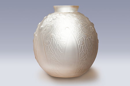 váza, üveg, Art deco, Művészetek décoratifs, préselt üveg, üvegváza, dekoratív