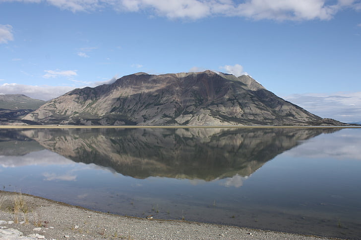 Kluane lake, Yukon, Canada, natura, territorio dello Yukon, paesaggio, Lago