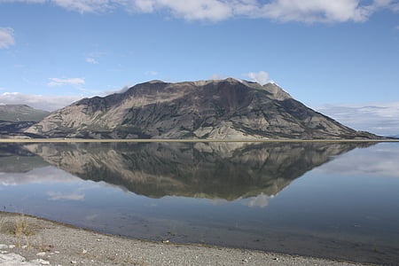 Kluane Gölü, Yukon, Kanada, doğa, Yukon toprakları, manzara, Göl