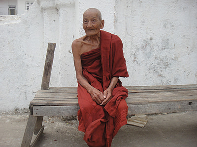 keşiş, Myanmar, din, Budizm, Burma, yaşlı adam, yaşlı