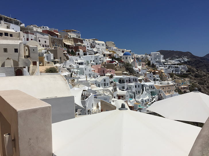 Oia, Santorini, Grècia, les illes Cíclades, mar Egeu, arquitectura, Cultura grega