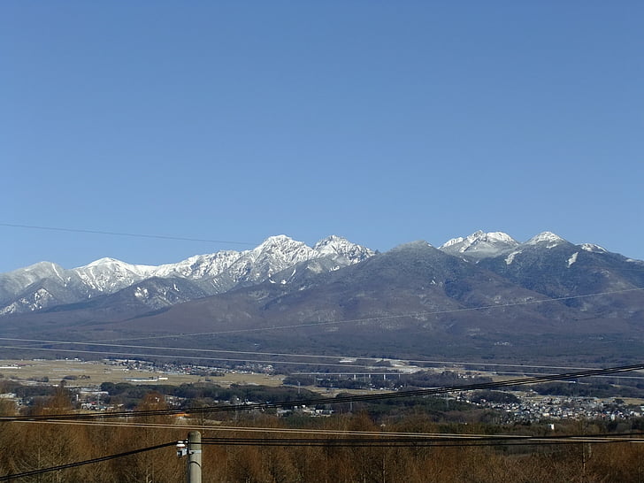 Nagano, montagna della neve, gamma della montagna di Hakuba