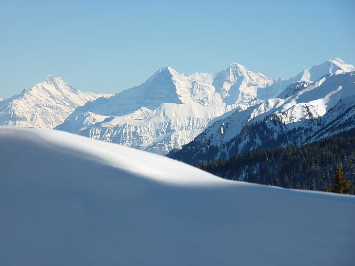 Eiger north face, Munk, Jomfru, Schweiz, Alpine, sne, vinter