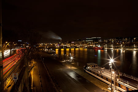 Paris, Seine, kota malam, malam, adegan perkotaan, pemandangan kota, Kota