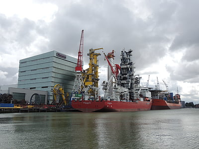 công nghiệp, Port, Schiedam, con tàu, giao thông vận tải, tải, tàu container