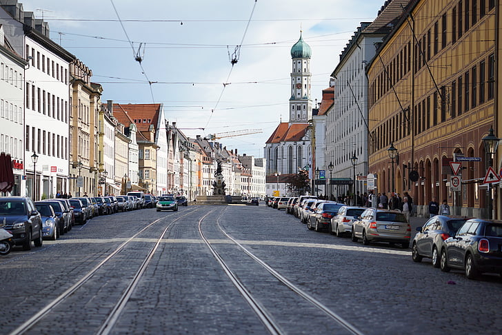Augsburg, cidade velha, Baviera, locais de interesse, Alemanha, Suábia, Historicamente