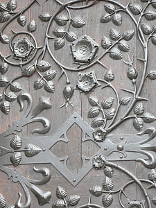 puerta, hardware de la puerta, ornamento de, se entrelazan, puerta de la iglesia, Portal, decoración